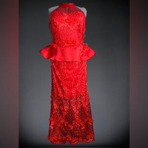 Row Von African-inspired embellished gown plus sz 2x/3x